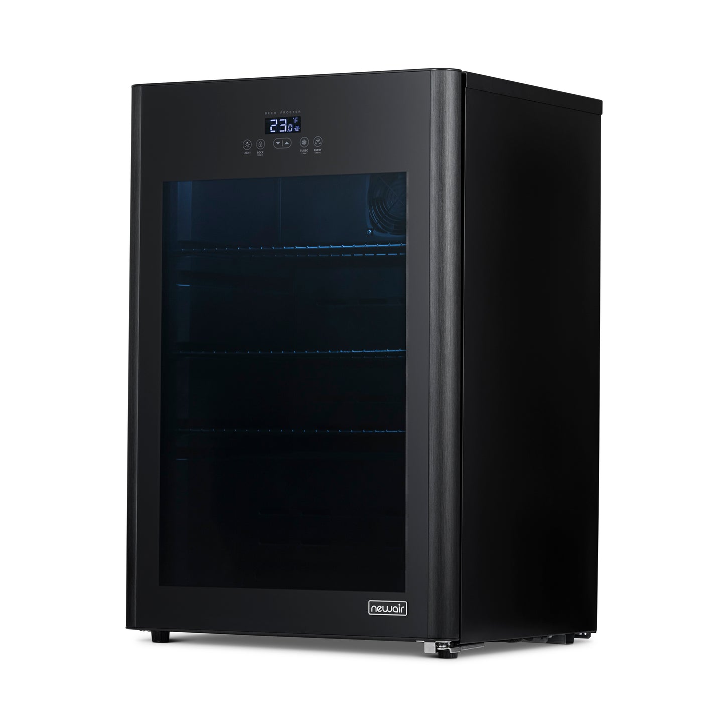 Newair Froster 125 Can Freestanding Beverage Fridge in Black, Chills Down to 23 Degrees NBF125BK00-Beverage Fridges-The Wine Cooler Club