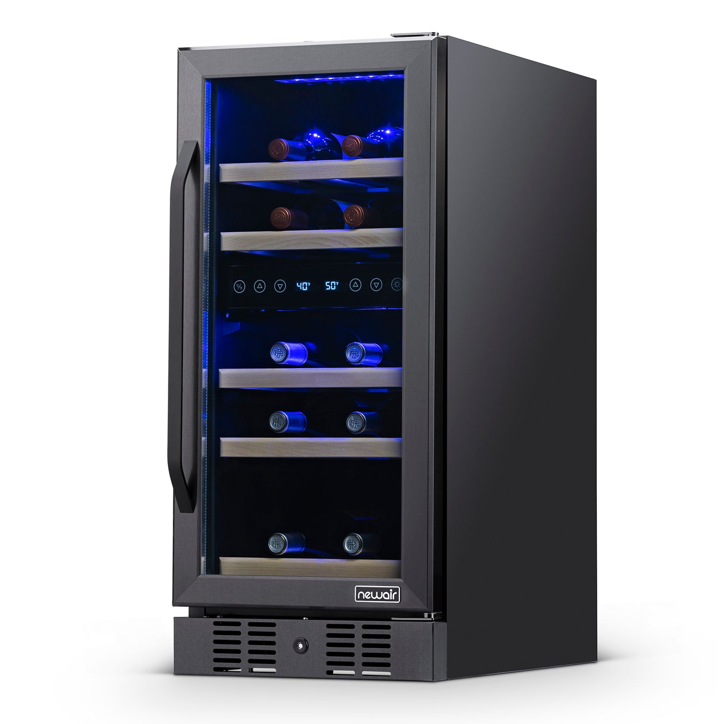 Newair 15” Built-in 29 Bottle Dual Zone Wine Fridge in Black Stainless Steel NWC029BS00-Wine Fridges-The Wine Cooler Club