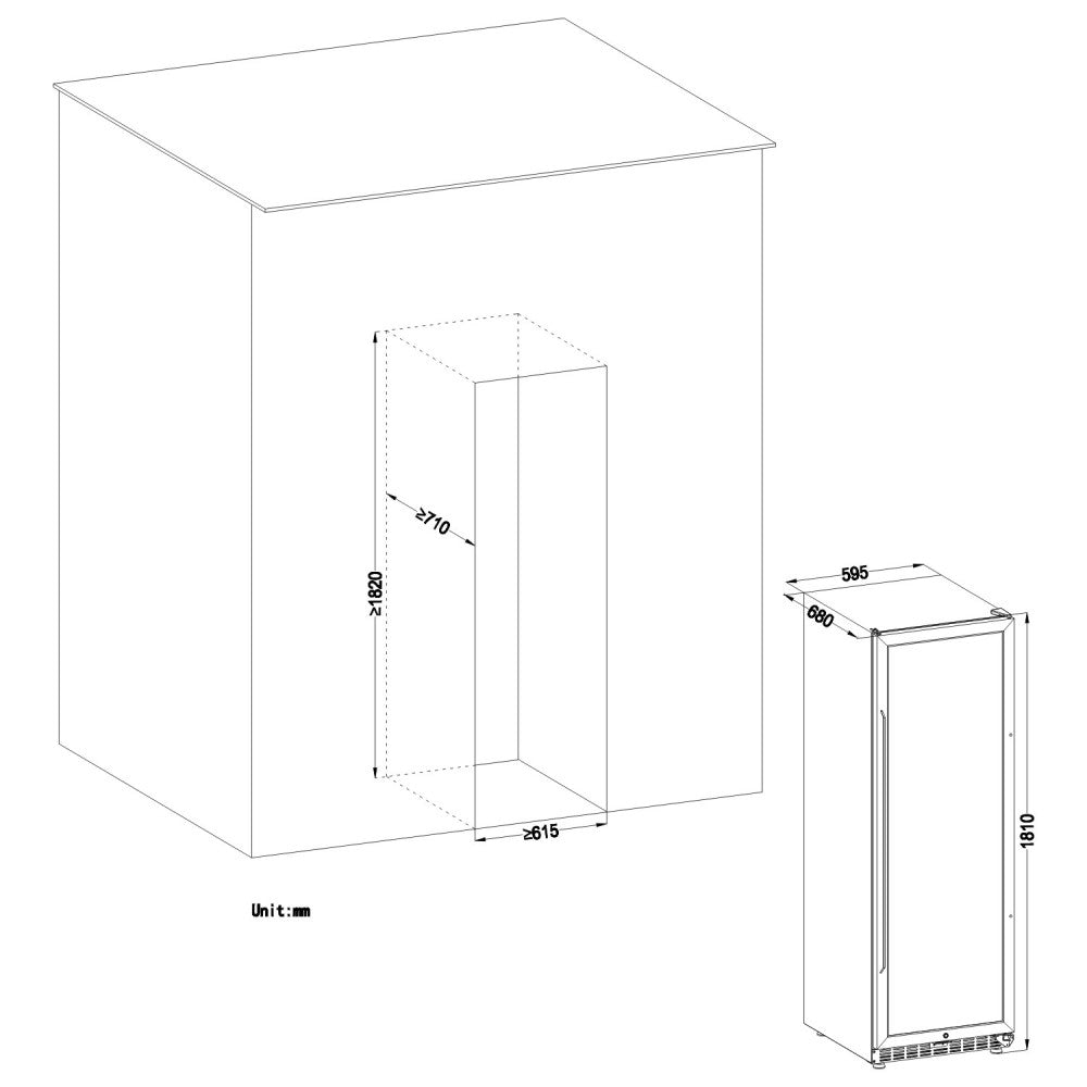 LANBO 162 BOTTLE DUAL DOOR WINE COOLER LW162DD-Wine Coolers-The Wine Cooler Club