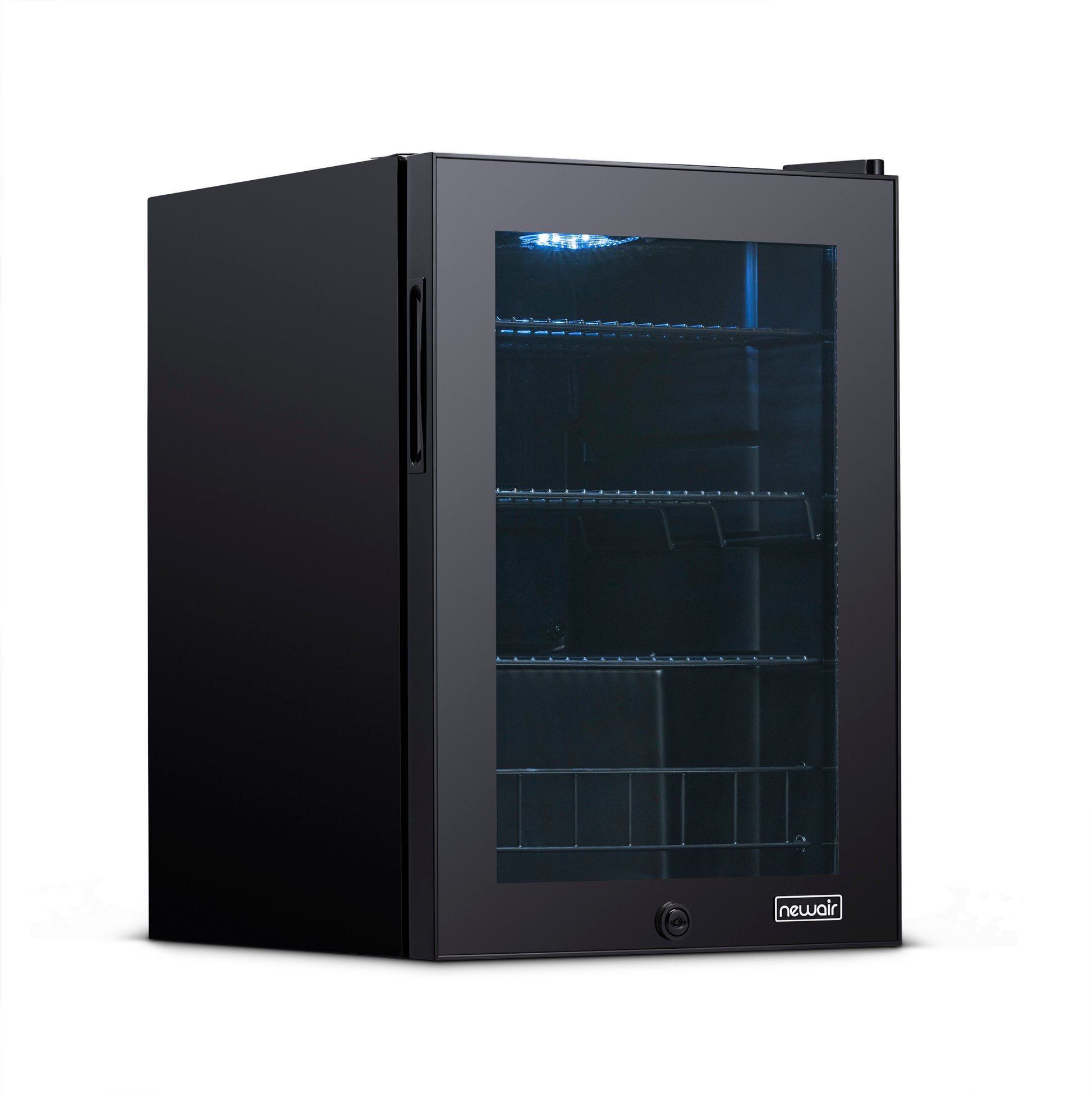 Newair 90 Can Freestanding Beverage Fridge in Onyx Black, with Adjustable Shelves and Lock AB-850B-Beverage Fridges-The Wine Cooler Club