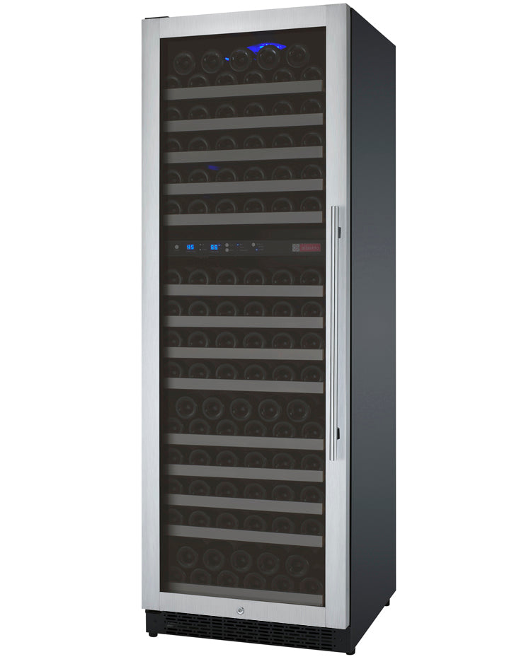 24" Wide FlexCount II Tru-Vino 172 Bottle Dual Zone Stainless Steel Left and Right Hinge Wine Refrigerator-Wine Coolers-The Wine Cooler Club