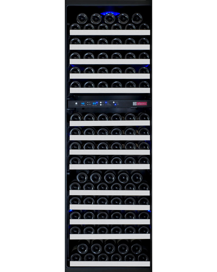 24" Wide FlexCount II Tru-Vino 172 Bottle Dual Zone Stainless Steel Left and Right Hinge Wine Refrigerator-Wine Coolers-The Wine Cooler Club