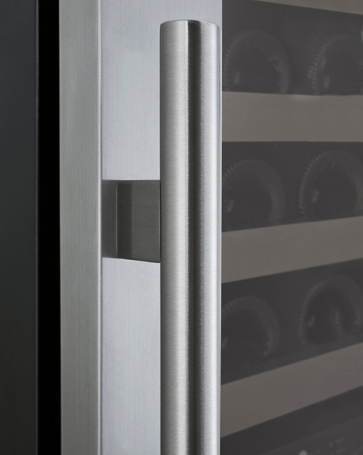 24" Wide FlexCount II Tru-Vino 172 Bottle Dual Zone Stainless Steel Left and Right Hinge Wine Refrigerator-Wine Coolers-The Wine Cooler Club