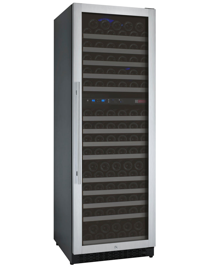 24" Wide FlexCount II Tru-Vino 172 Bottle Dual Zone Stainless Steel Left and Right Hinge Wine Refrigerator-Wine Coolers-The Wine Cooler Club