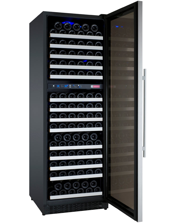 24" Wide FlexCount II Tru-Vino 172 Bottle Dual Zone Stainless Steel Left and Right Hinge Wine Refrigerator-Wine Coolers-The Wine Cooler Club