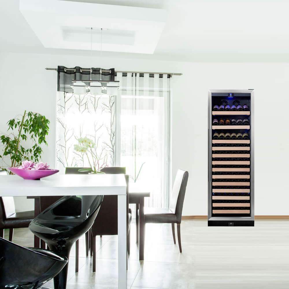 Kingsbottle 166 Bottle Large Wine Cooler Refrigerator Drinks Cabinet KBU170WX-SS RHH-Wine Coolers-The Wine Cooler Club