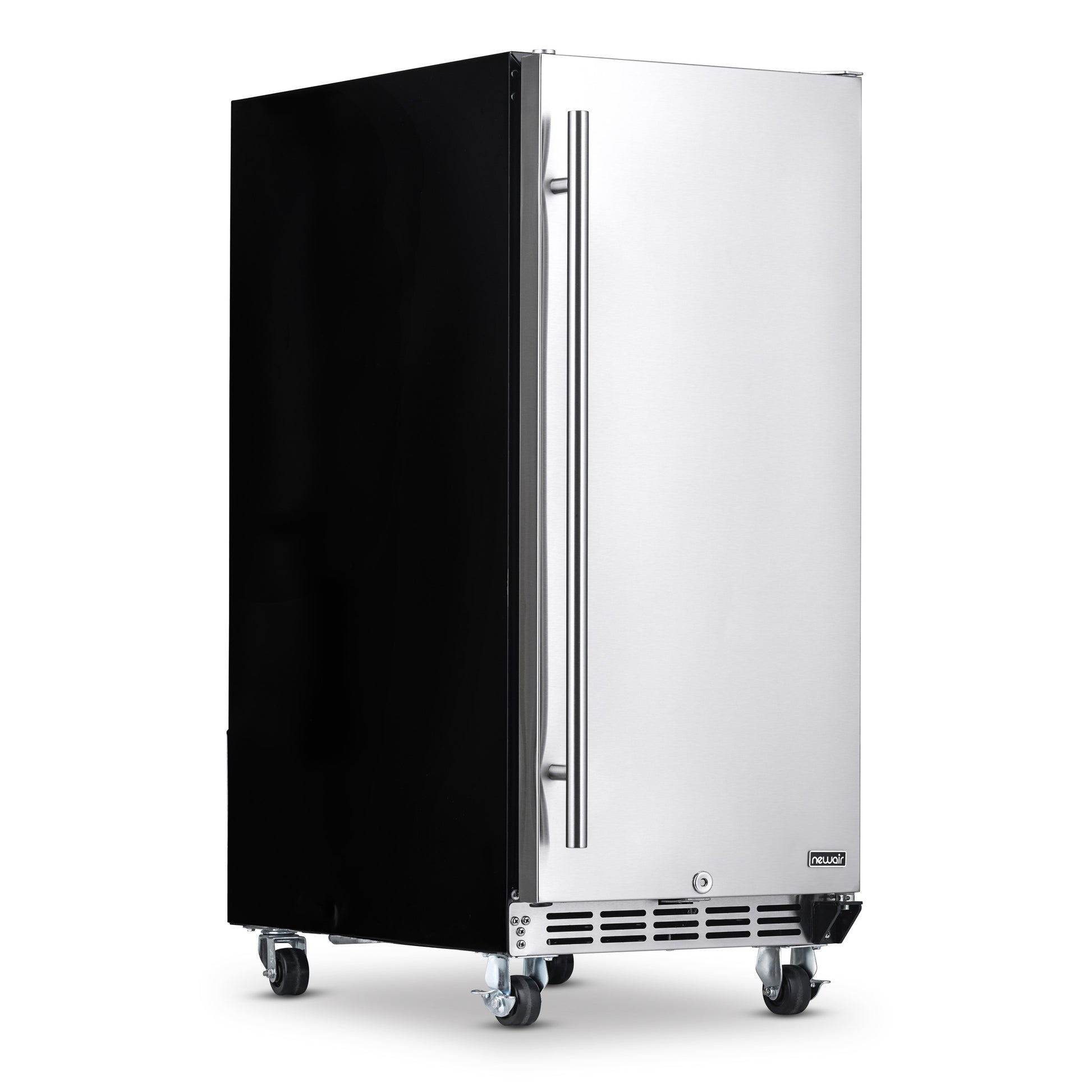 Newair 15” Built-in 90 Can Outdoor Beverage Fridge in Weatherproof Stainless Steel with Auto-Closing Door and Easy Glide Casters NOF090SS00-Beverage Fridges-The Wine Cooler Club