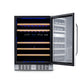 Newair 24” Built-in 46 Bottle Dual Zone Wine Fridge in Stainless Steel, Quiet Operation with Beech Wood Shelves AWR-460DB-Wine Fridges-The Wine Cooler Club