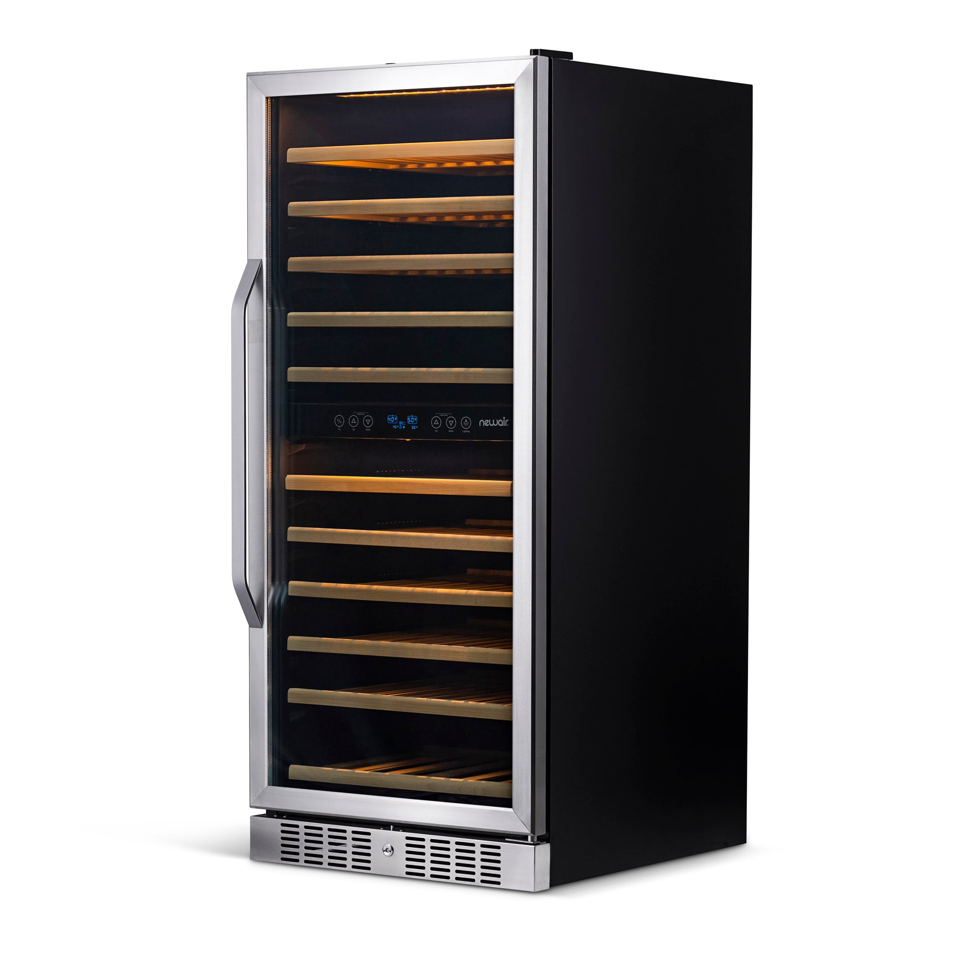 Newair 27” Built-in 116 Bottle Dual Zone Compressor Wine Fridge in Stainless Steel, Quiet Operation with Smooth Rolling Shelves AWR-1160DB-Wine Fridges-The Wine Cooler Club
