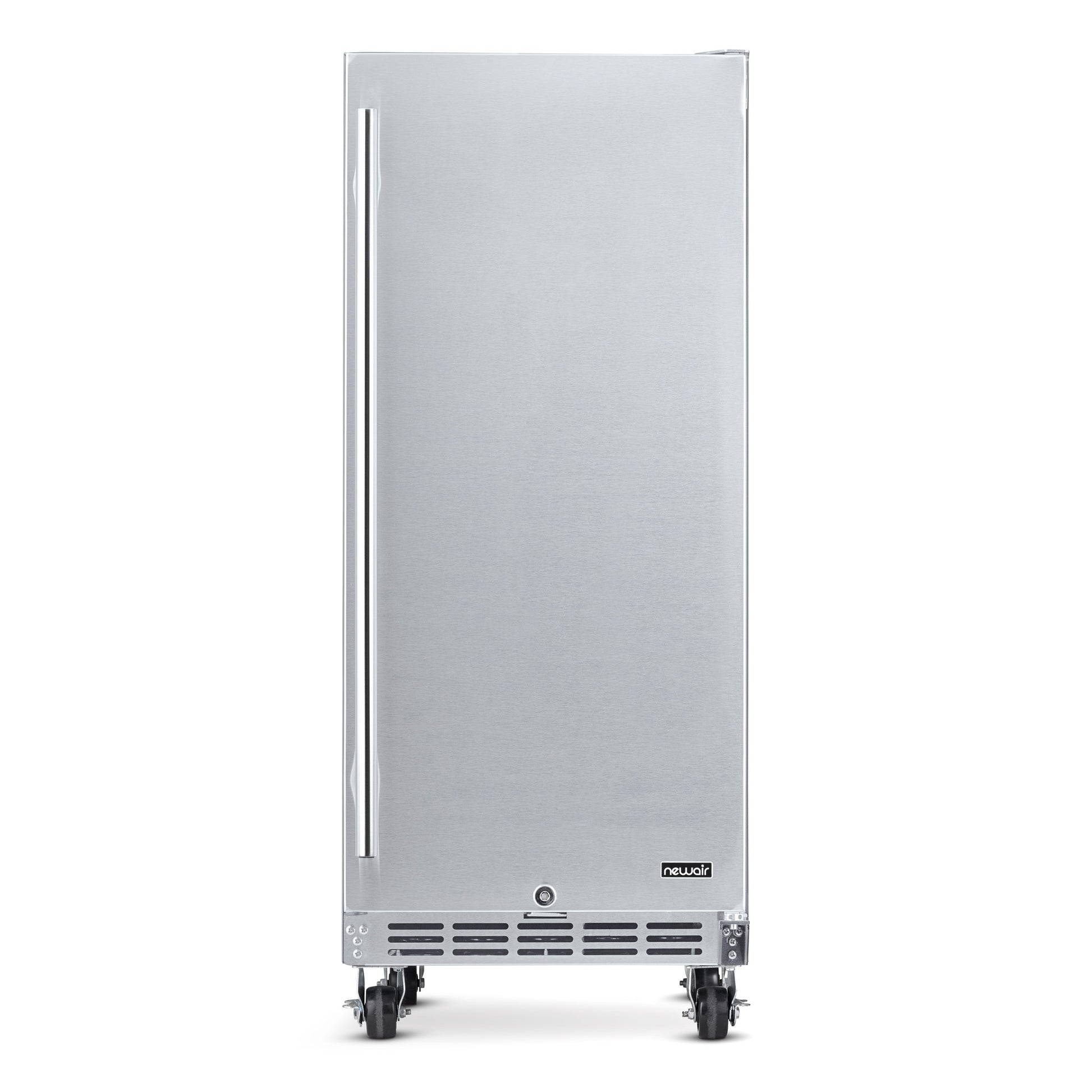 Newair 15” Built-in 90 Can Outdoor Beverage Fridge in Weatherproof Stainless Steel with Auto-Closing Door and Easy Glide Casters NOF090SS00-Beverage Fridges-The Wine Cooler Club