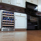 Newair 24” Built-in 46 Bottle Dual Zone Wine Fridge in Stainless Steel, Quiet Operation with Beech Wood Shelves AWR-460DB-Wine Fridges-The Wine Cooler Club