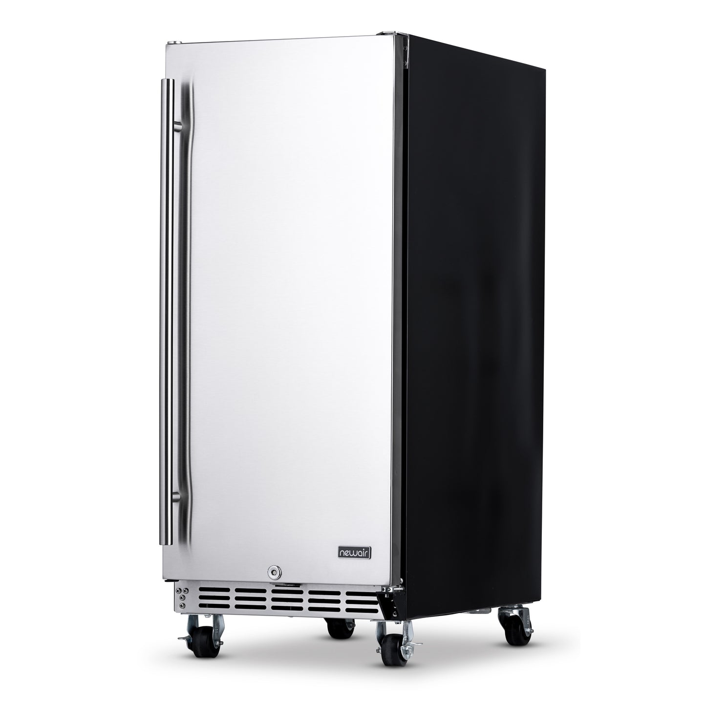 Newair 15” Built-in 90 Can Outdoor Beverage Fridge in Weatherproof Stainless Steel with Auto-Closing Door and Easy Glide Casters NOF090SS00-Beverage Fridges-The Wine Cooler Club
