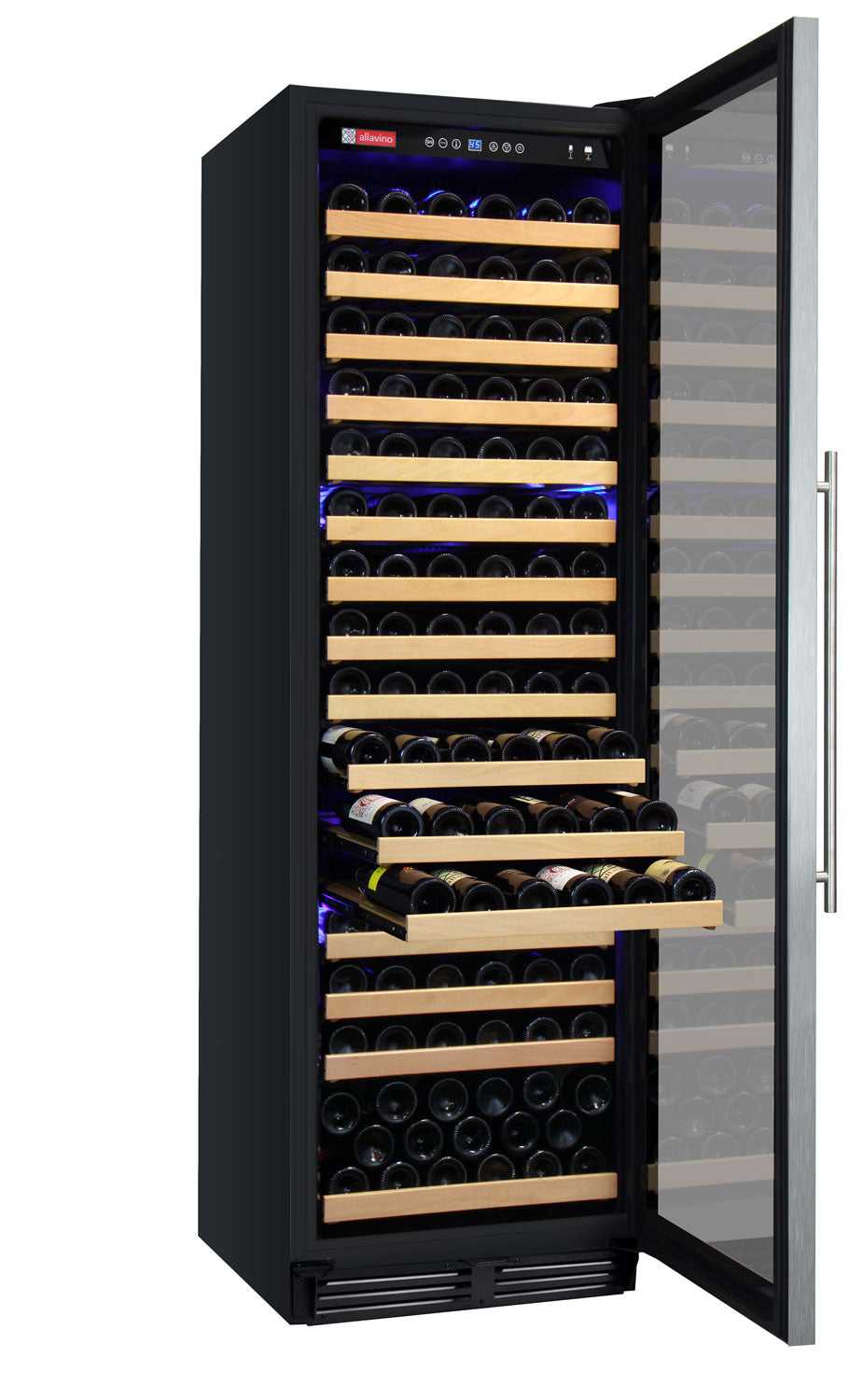 24" Wide FlexCount Classic II Tru-Vino 174 Bottle Single Zone Stainless Steel Left and Right Hinge Wine Refrigerator-Wine Coolers-The Wine Cooler Club