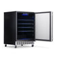 Newair 24” Built-in 160 Can Outdoor Beverage Fridge in Weatherproof Stainless Steel with Auto-Closing Door and Easy Glide Casters NOF160SS00-Beverage Fridges-The Wine Cooler Club