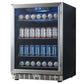 Kingsbottle 24 inch Beverage Refrigerator | Triple Glassdoor With Two Low-E KBUSF54B-SS-Wine Coolers-The Wine Cooler Club