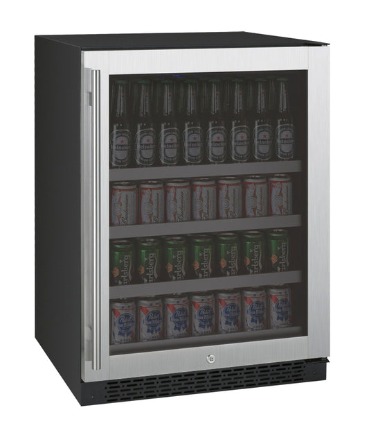 24" Wide FlexCount II Tru-Vino Stainless Steel Left and Right Hinge Beverage Center - AO VSBC24-SL20, AO VSBC24-SR20-Wine Coolers-The Wine Cooler Club