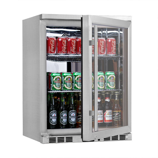 Kingsbottle 24 Inch Under Counter Beer Cooler Drinks Stainless Steel KBU55M, RHH-Wine Coolers-The Wine Cooler Club