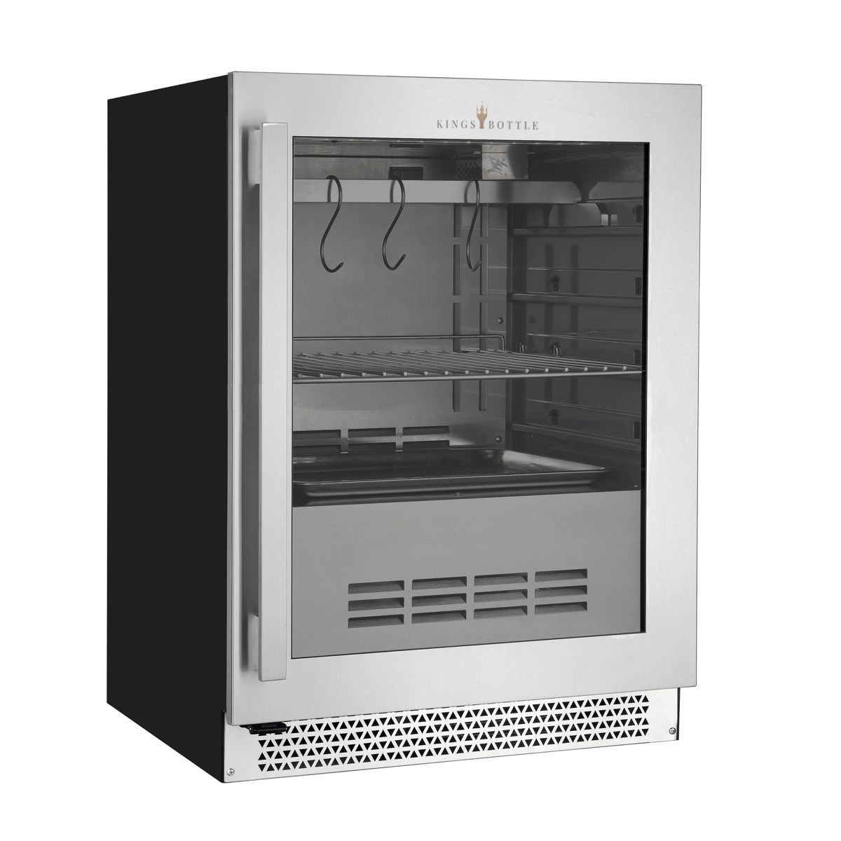 Kingsbottle 24 Inch Glass Door Under Counter Steak Ager Fridge KBU50SA RHH-Wine Coolers-The Wine Cooler Club
