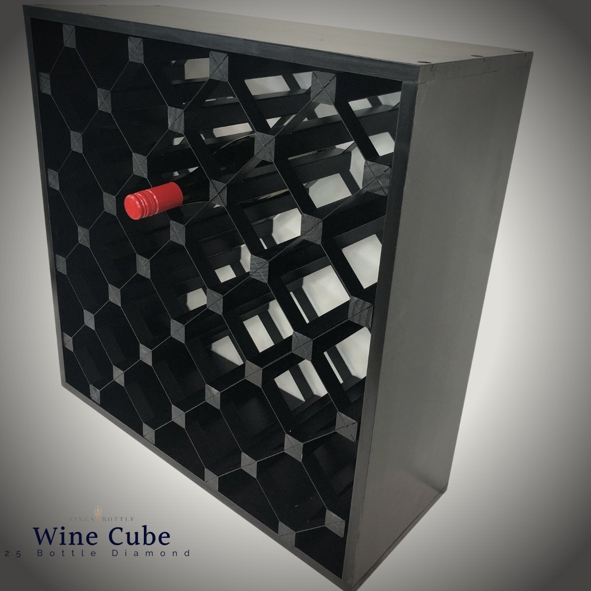 Kingsbottle 25 Bottle Diamond Cube Wine Rack WCD25N-Wine Racks-The Wine Cooler Club