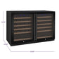 47" Wide FlexCount II Tru-Vino 112 Bottle Dual Zone Black Side-by-Side Wine Refrigerator - BF 2X-VSWR56-1B20-Wine Coolers-The Wine Cooler Club
