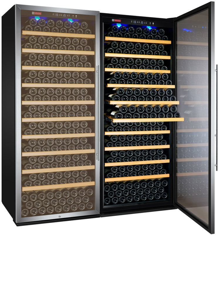 63" Wide Vite II Tru-Vino 554 Bottle Dual Zone Stainless Steel Side-by-Side Wine Refrigerator - BF 2X-YHWR305-1S20-Wine Coolers-The Wine Cooler Club