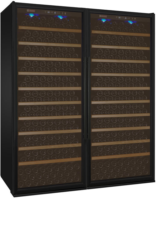 63" Wide Vite II Tru-Vino 554 Bottle Dual Zone Black Side-by-Side Wine Refrigerator - BF 2X-YHWR305-1B20-Wine Coolers-The Wine Cooler Club