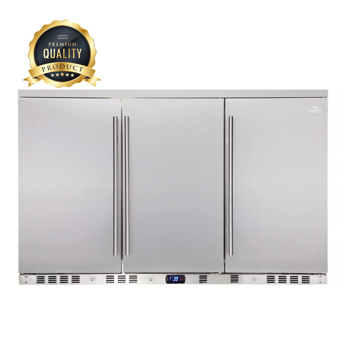Kingsbottle 53 Inch Solid 3-Door Outdoor Beverage Drinks Cooler KB328ASD-Wine Coolers-The Wine Cooler Club
