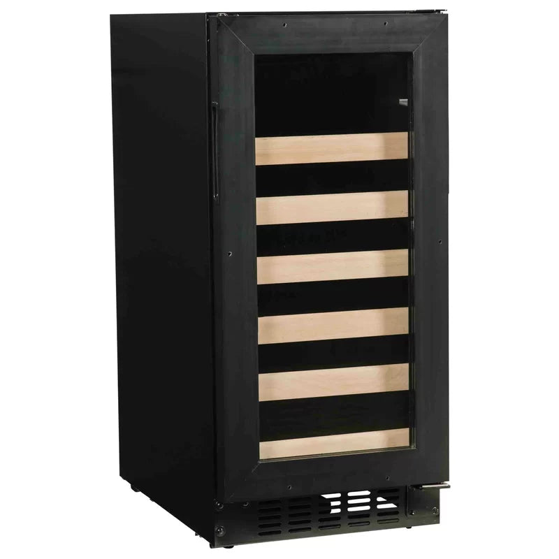 Azure 15 Inch Wine Center with Blue LED Lighting,, Field Reversible Door, 3 cu. ft. Capacity: Stainless Steel-Wine Coolers-The Wine Cooler Club