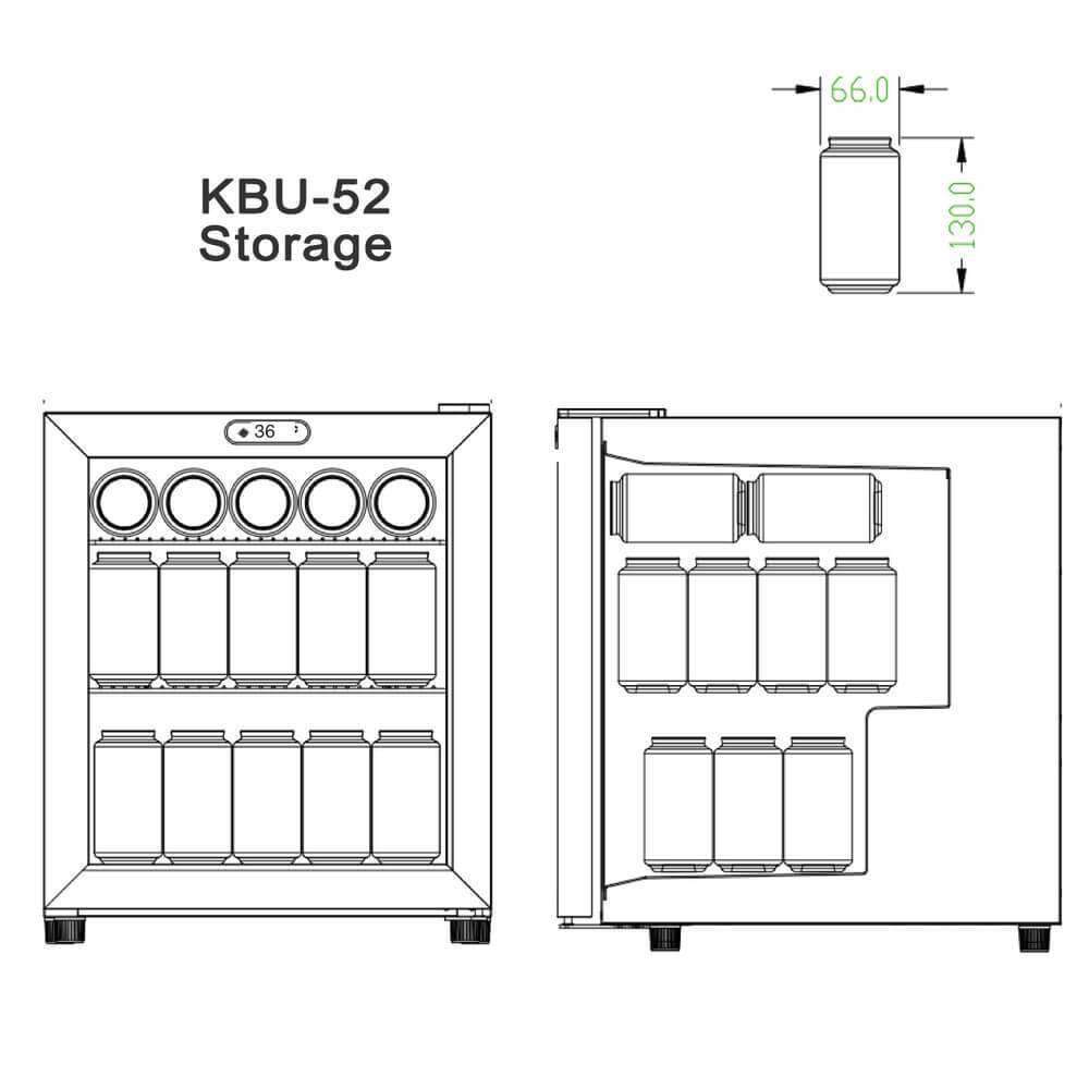 Kingsbottle 45 Can Compressor Mini Bar Fridge KBU-52-BP-Wine Coolers-The Wine Cooler Club