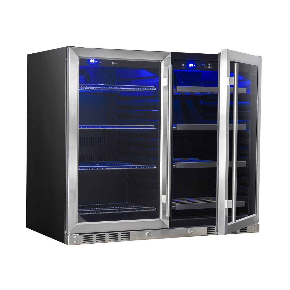 Kingsbottle 39 Inch Under Counter Wine And Beer Fridge Combo KBU28LRX-Refrigerators-The Wine Cooler Club