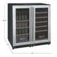30" Wide FlexCount II Tru-Vino 30 Bottle/88 Can Dual Zone Stainless Steel Side-by-Side Wine Refrigerator/Beverage Center - BF 3Z-VSWB15-2S20-Wine Coolers-The Wine Cooler Club