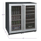 30" Wide FlexCount II Tru-Vino 30 Bottle/88 Can Dual Zone Stainless Steel Side-by-Side Wine Refrigerator/Beverage Center - BF 3Z-VSWB15-3S20-Wine Coolers-The Wine Cooler Club