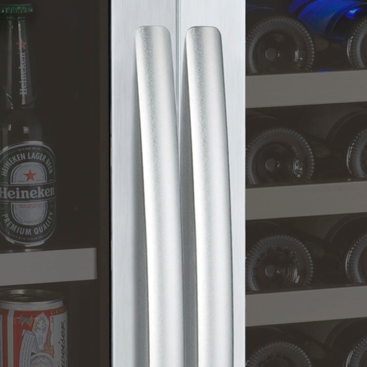 47" Wide FlexCount II Tru-Vino 56 Bottle/124 Can Stainless Steel Side-by-Side Wine Refrigerator/Beverage Center - BF 3Z-VSWB24-3S20-Wine Coolers-The Wine Cooler Club