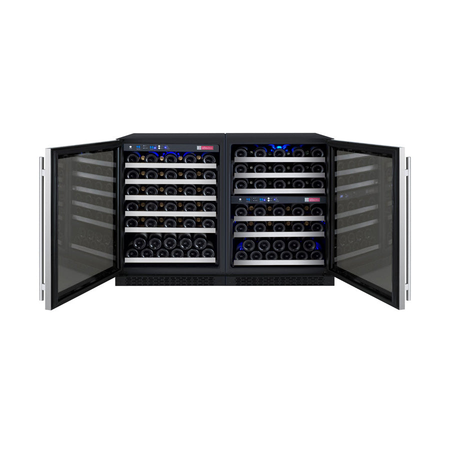 47" Wide FlexCount II Tru-Vino 112 Bottle Three Zone Stainless Steel Side-by-Side Wine Refrigerator - BF 3Z-VSWR5656-S20-Wine Coolers-The Wine Cooler Club