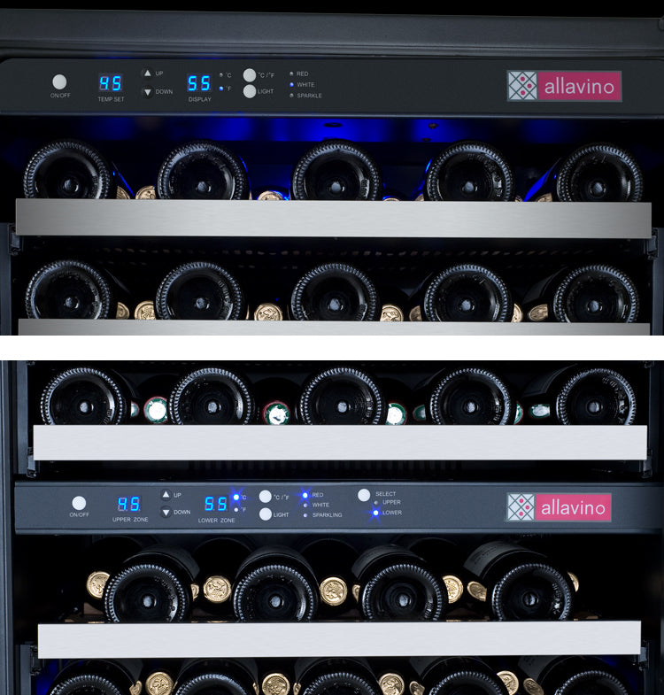 47" Wide FlexCount II Tru-Vino 112 Bottle Three Zone Stainless Steel Side-by-Side Wine Refrigerator - BF 3Z-VSWR5656-S20-Wine Coolers-The Wine Cooler Club