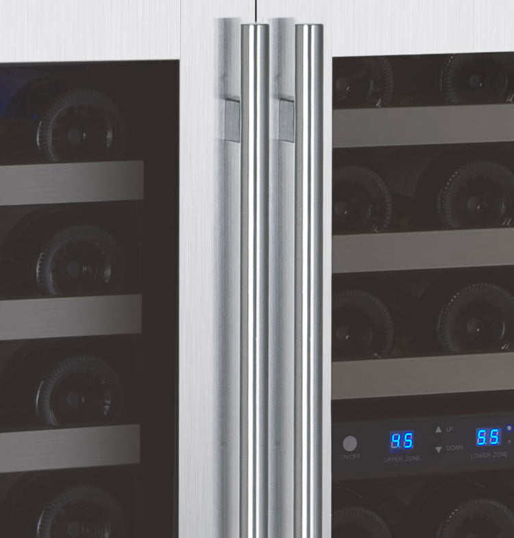 47" Wide FlexCount II Tru-Vino 112 Bottle Three Zone Stainless Steel Side-by-Side Wine Refrigerator - BF 3Z-VSWR5656-S20-Wine Coolers-The Wine Cooler Club