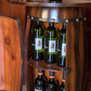 Wooden Wine Barrel Console Bar End Table Lockable Cabinet QI003403L-Wine Bottle Holders-The Wine Cooler Club