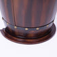 Wooden Wine Barrel Console Bar End Table Lockable Cabinet QI003403L-Wine Bottle Holders-The Wine Cooler Club