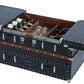 Black Crocodile Leather Coffee End Table and Wine Bar Trunk with Sliding Top and Drawers QI003412L-Wine Bottle Holders-The Wine Cooler Club