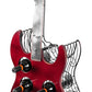 Vintage Wood and Metal Guitar Shaped 9 Bottle Freestanding Decorative Wine Holder QI003562-Wine Bottle Holders-The Wine Cooler Club
