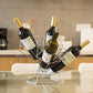 Vintage Decorative Metal Diamond Shaped Tabletop Countertop Wine 4 Bottle Holder QI003564-Wine Bottle Holders-The Wine Cooler Club
