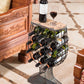 Vintage Decorative Wooden Metal Goblet Shaped Freestanding Wine Rack with Cork Holder QI003568-Wine Bottle Holders-The Wine Cooler Club