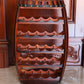 Rustic Barrel Shaped Wooden Wine Rack for 23 Bottles QI003604L-Wine Bottle Holders-The Wine Cooler Club