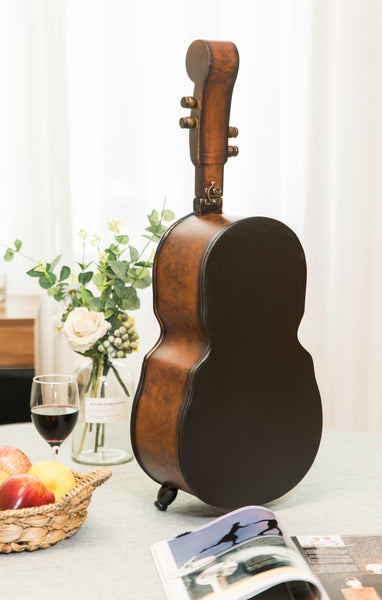 Wooden Violin Shaped Vintage Decorative Single Bottle Wine Holder QI003657-Wine Bottle Holders-The Wine Cooler Club