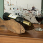 Wooden Fish Shaped Vintage Decorative Single Bottle Wine Holder QI003660-Wine Bottle Holders-The Wine Cooler Club
