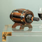 Wooden Wine Barrel Shaped Vintage Decorative Single Bottle Wine Holder QI003661-Wine Bottle Holders-The Wine Cooler Club