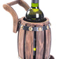 Wooden Barrel Cart Vintage Decorative Shaped Single Bottle Wine Holder QI003663-Wine Bottle Holders-The Wine Cooler Club