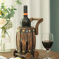 Wooden Barrel Cart Vintage Decorative Shaped Single Bottle Wine Holder QI003663-Wine Bottle Holders-The Wine Cooler Club