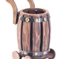 Wooden Barrel Cart Vintage Decorative Shaped Single Bottle Wine Holder QI003663-Wine Bottle Holders-The Wine Cooler Club