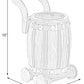 Wooden Barrel Cart Vintage Decorative Shaped Single Bottle Wine Holder QI003663-Wine Bottle Holders-The Wine Cooler Club